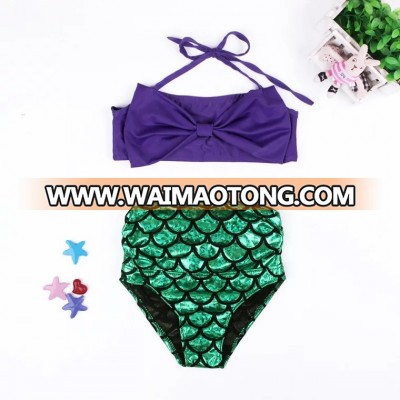 wholesale baby girls bikini neck lacing swimwear two pieces sexy kids bikini